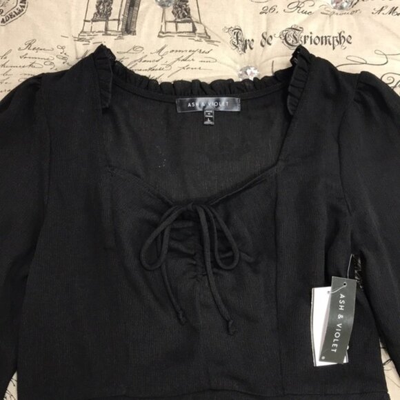 Ash & Violet Solid Cinch-Front Top - Picture 5 of 7